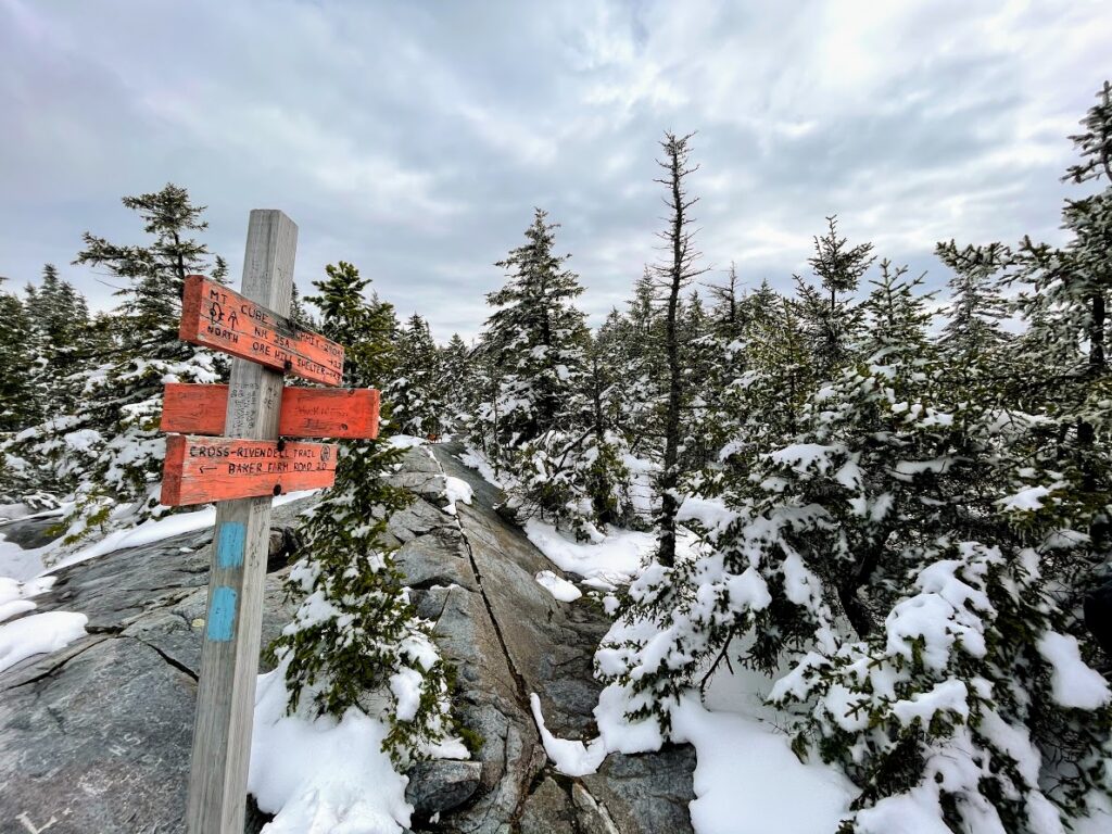 Trail Sign at the Peak of Mt Cube